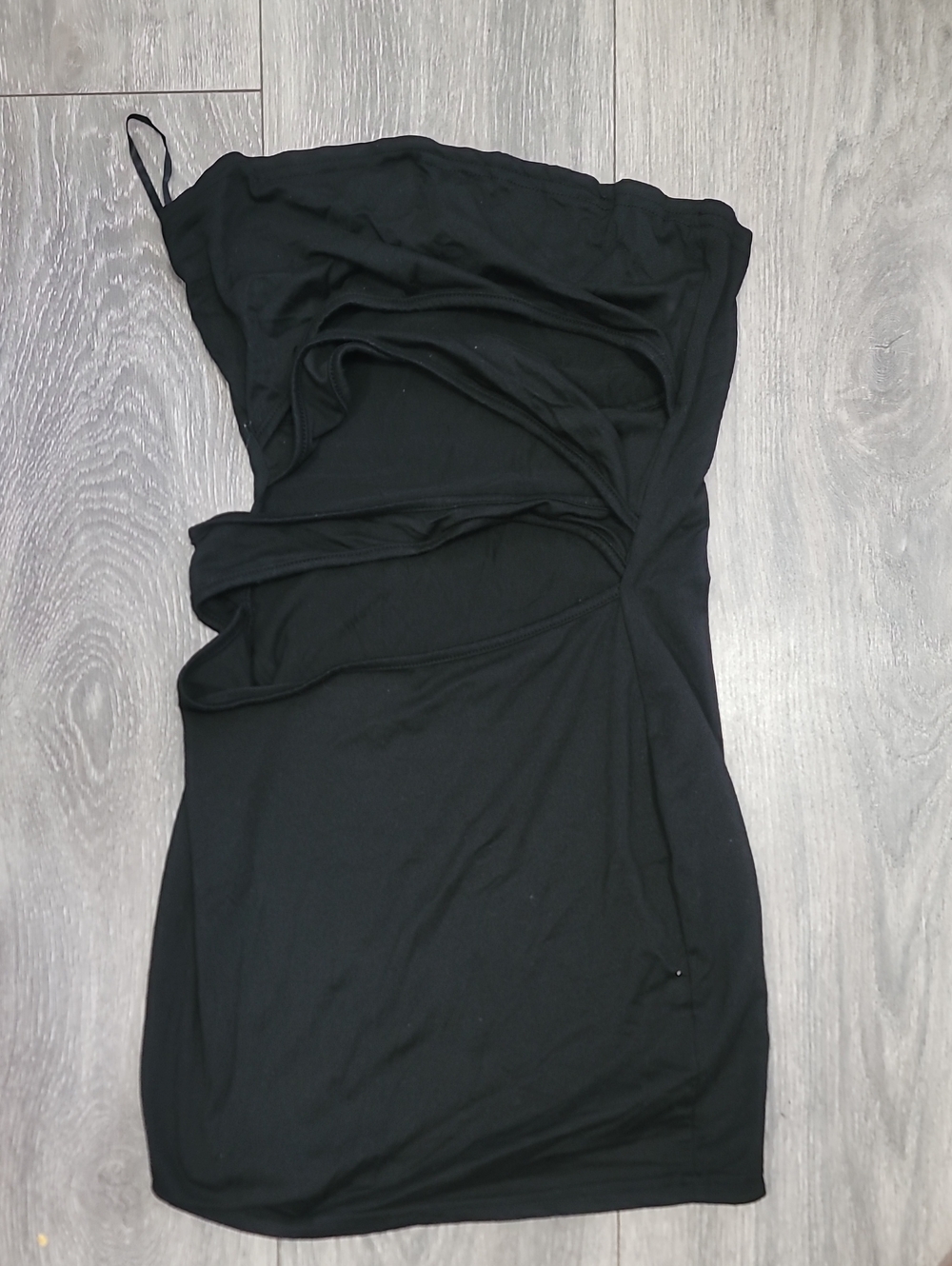 Black Ruched One-Shoulder Women’s Dress